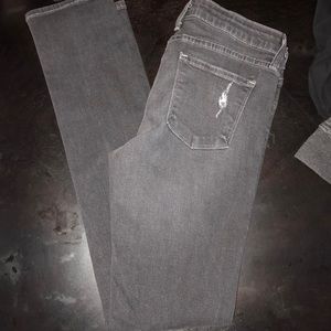 Slightly distressed black jeans